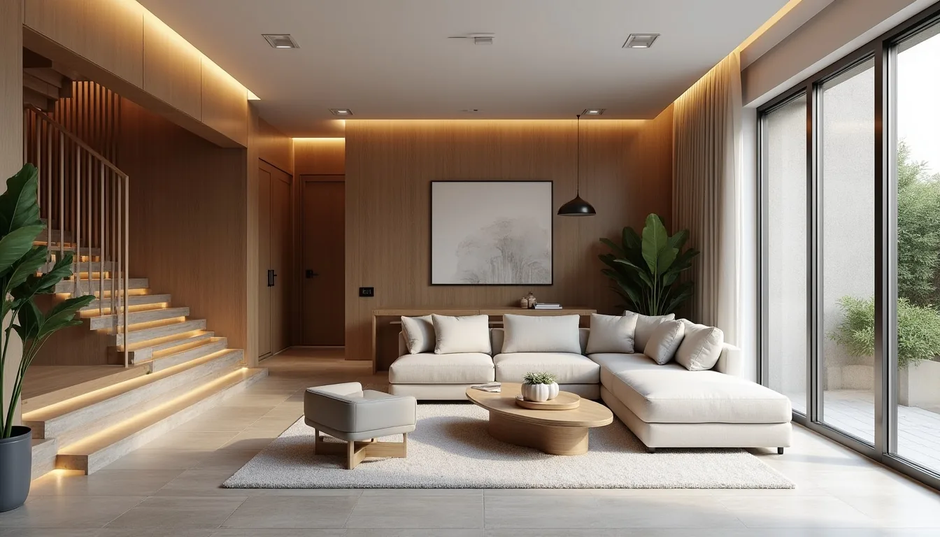 Gölbaşı villa tadilatında yaşam alanı ve merdiven kurgusu