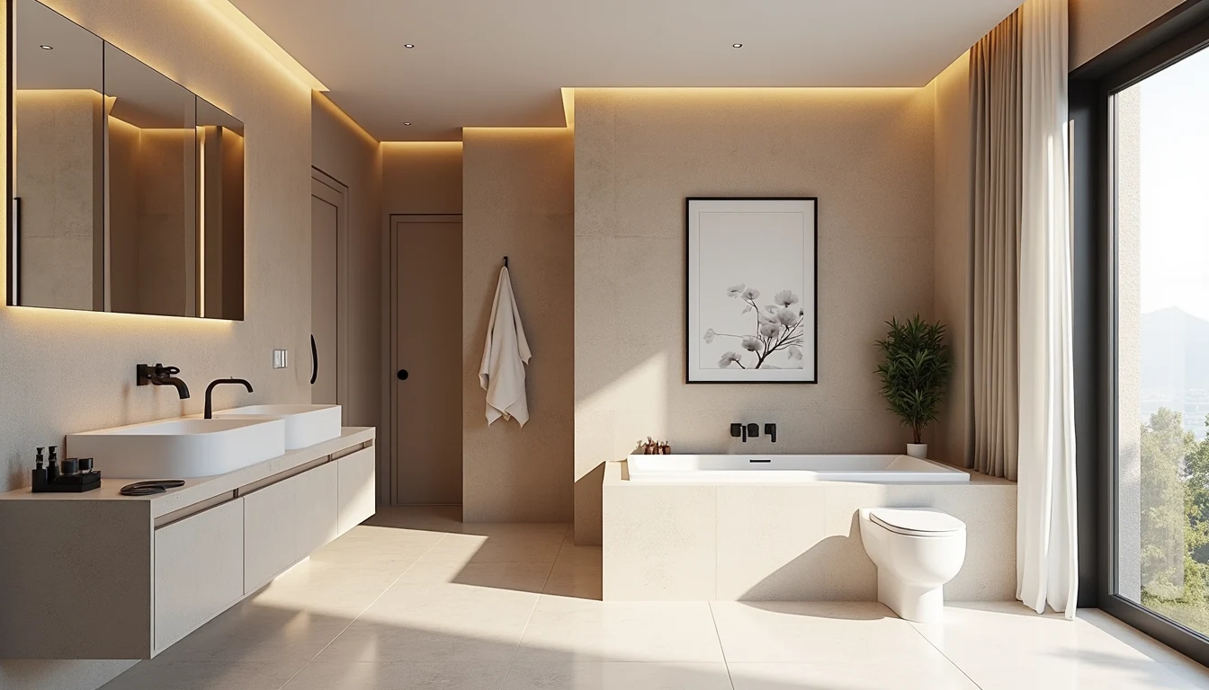 Temelli villa tadilatında modern banyo yenilemesi
