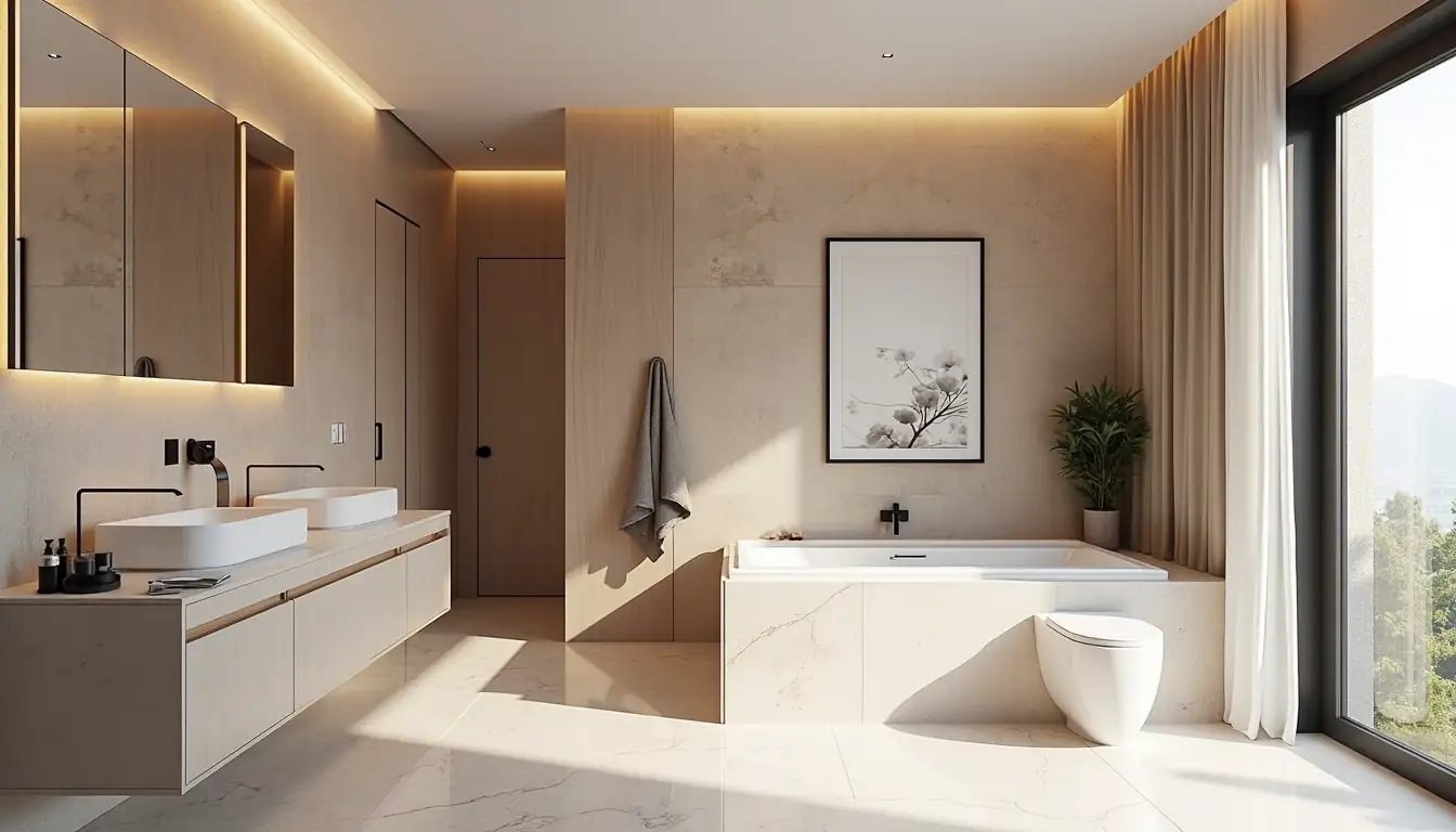 Ümitköy villa tadilatında modern banyo yenilemesi